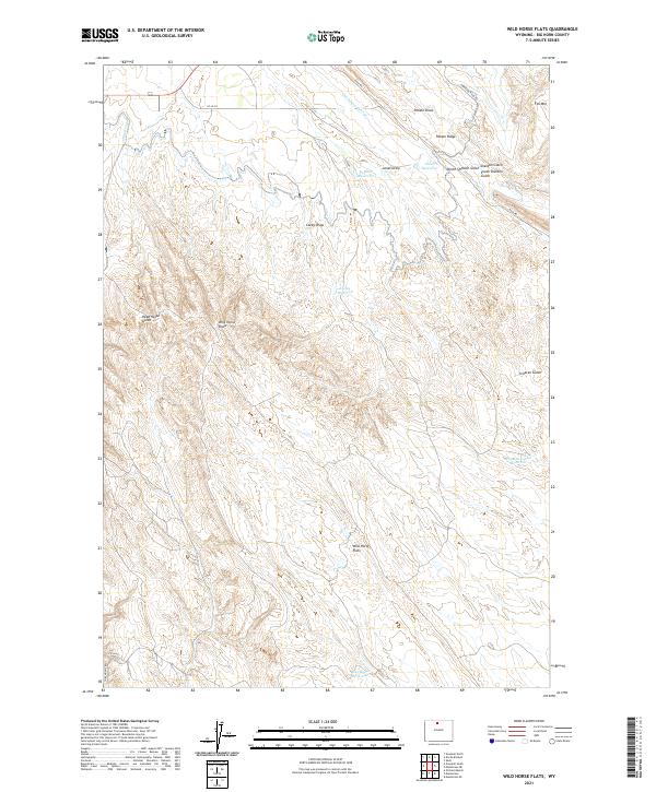 USGS US Topo 7.5-minute map for Wild Horse Flats WY 2021