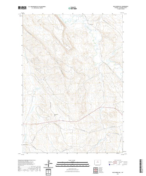 USGS US Topo 7.5-minute map for Wild Horse Hill WY 2021