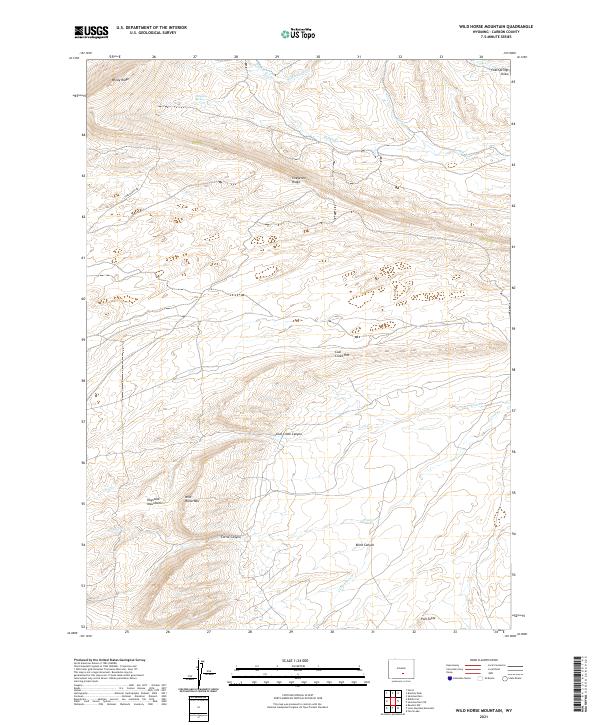 USGS US Topo 7.5-minute map for Wild Horse Mountain WY 2021