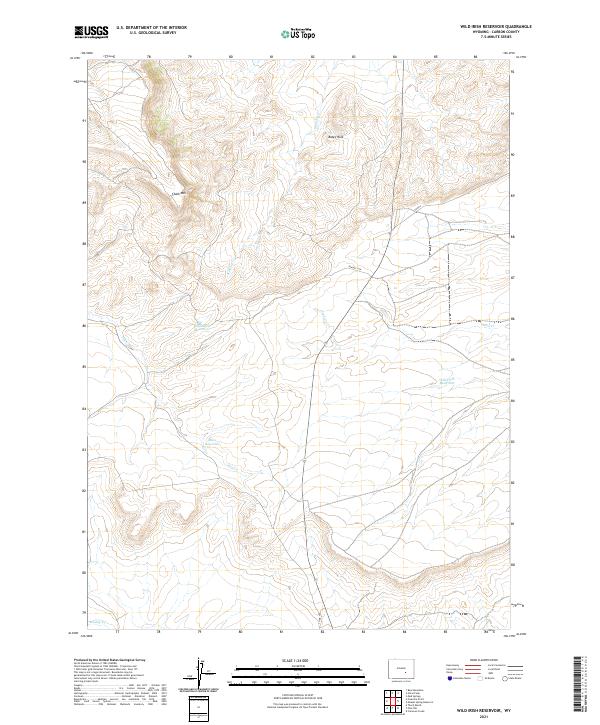 USGS US Topo 7.5-minute map for Wild Irish Reservoir WY 2021