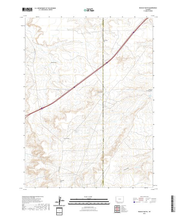 USGS US Topo 7.5-minute map for Wildcat Butte WY 2021