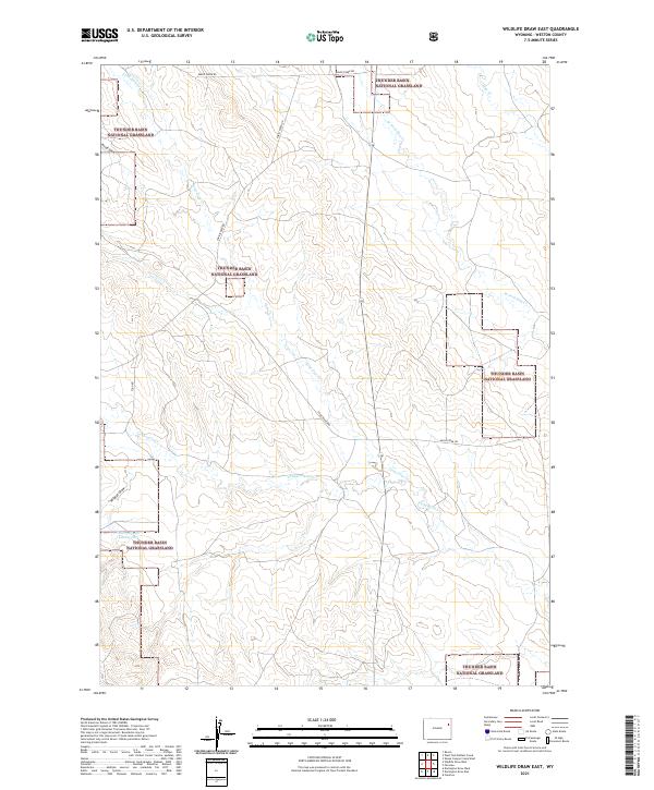 USGS US Topo 7.5-minute map for Wildlife Draw East WY 2021