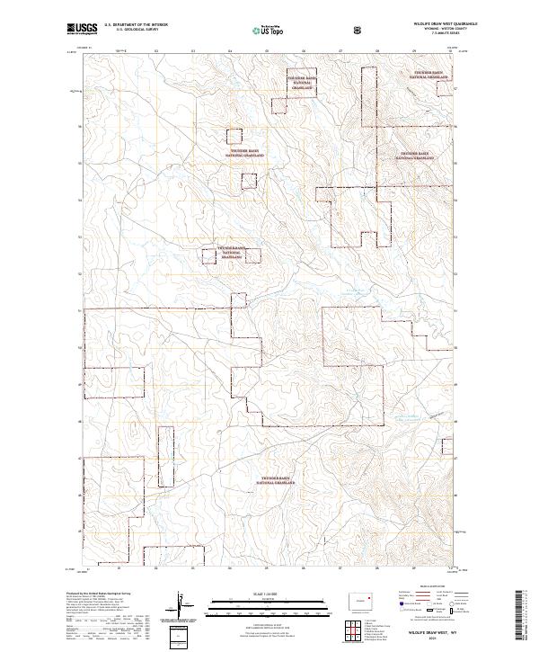 USGS US Topo 7.5-minute map for Wildlife Draw West WY 2021