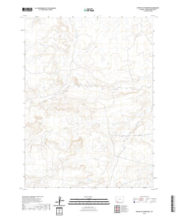 USGS US Topo 7.5-minute map for Winter Fat Reservoir WY 2021