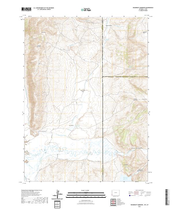 USGS US Topo 7.5-minute map for Woodruff Narrows WYUT 2021