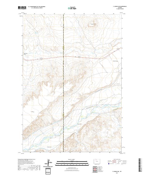 USGS US Topo 7.5-minute map for Y U Bench NE WY 2021