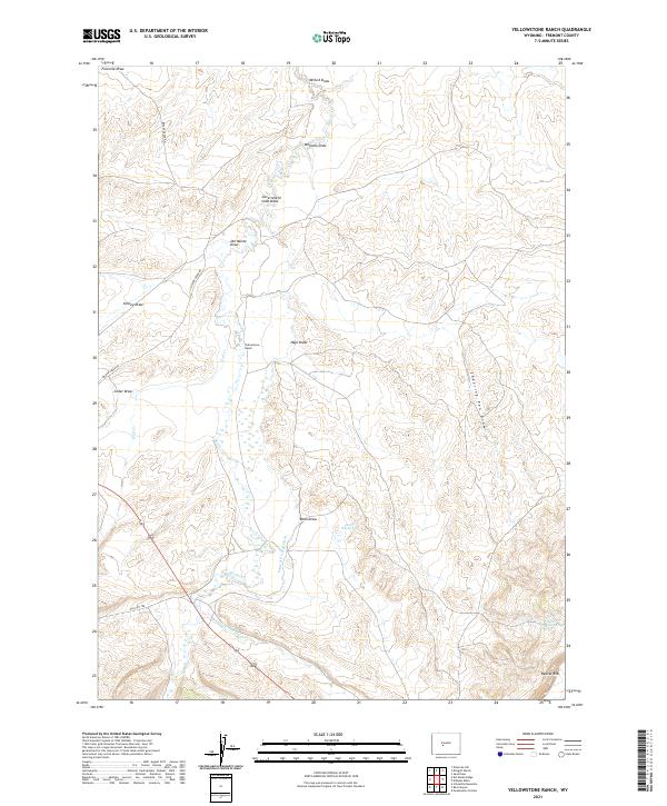 USGS US Topo 7.5-minute map for Yellowstone Ranch WY 2021 – American ...