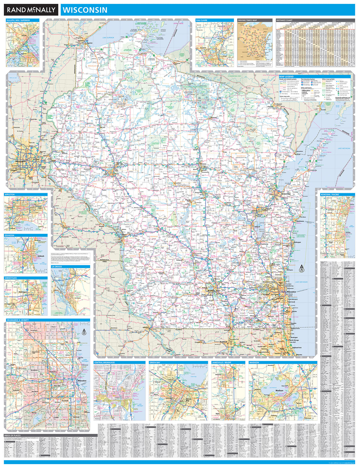 Wisconsin State Wall Maps – American Map Store