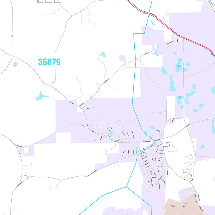 Premium Style Wall Map of Auburn, AL