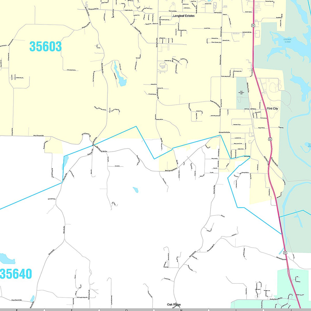 Premium Style Wall Map of Decatur, AL