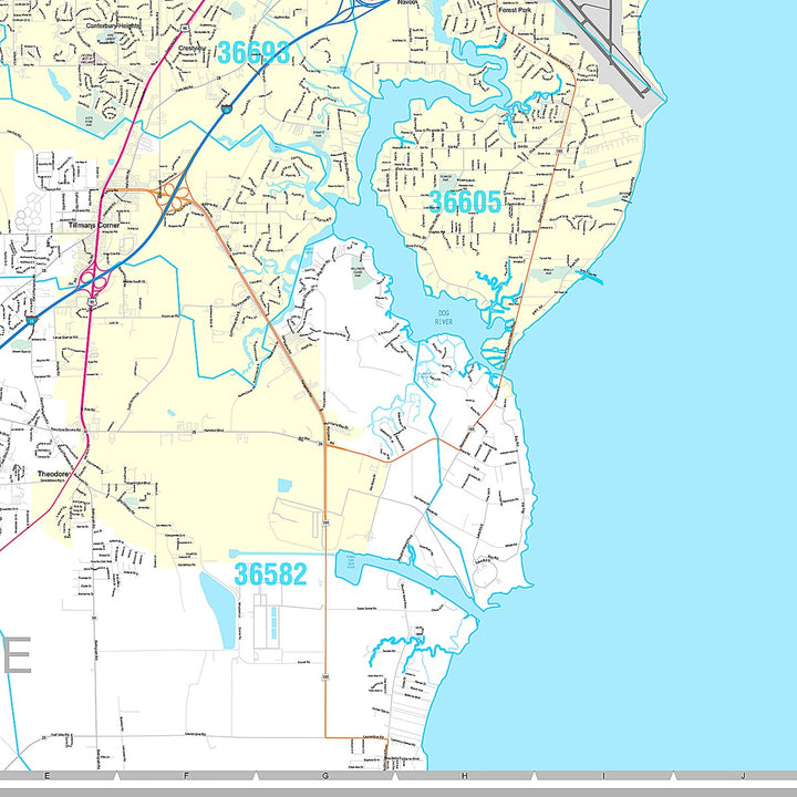 Premium Style Wall Map of Mobile AL