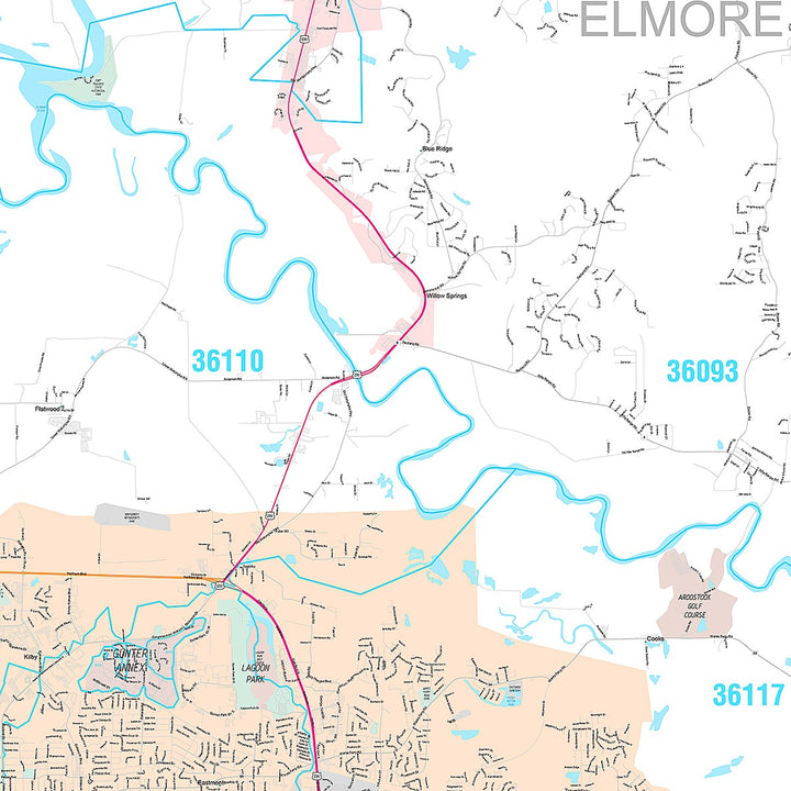Premium Style Wall Map of Montgomery AL