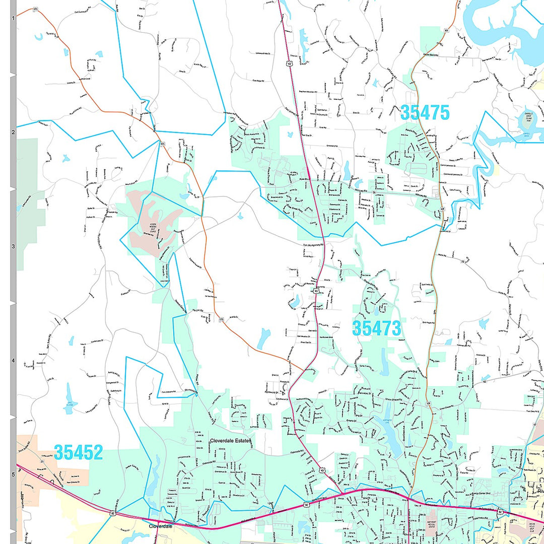 Premium Style Wall Map of Tuscaloosa, AL