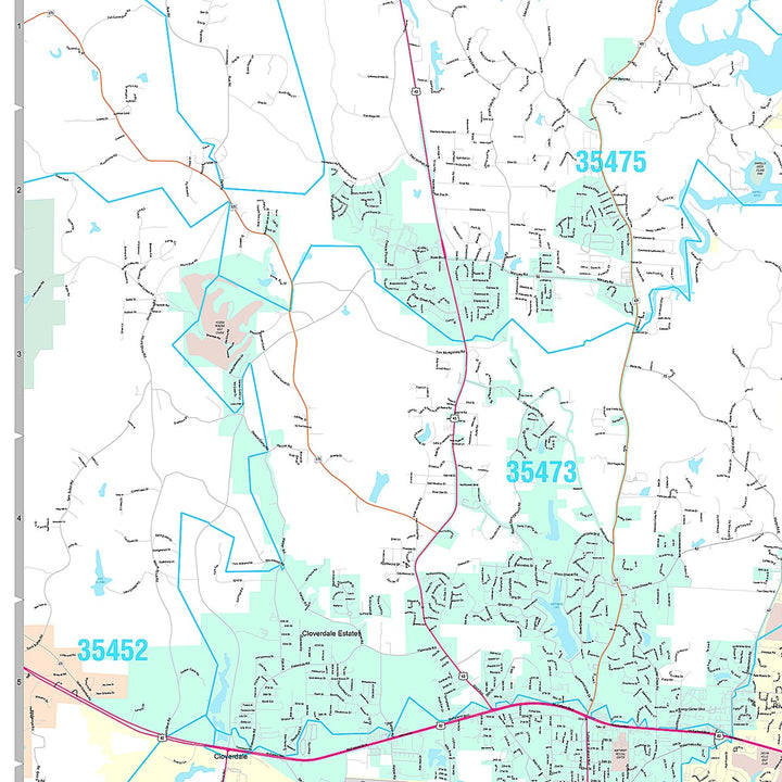 Premium Style Wall Map of Tuscaloosa, AL