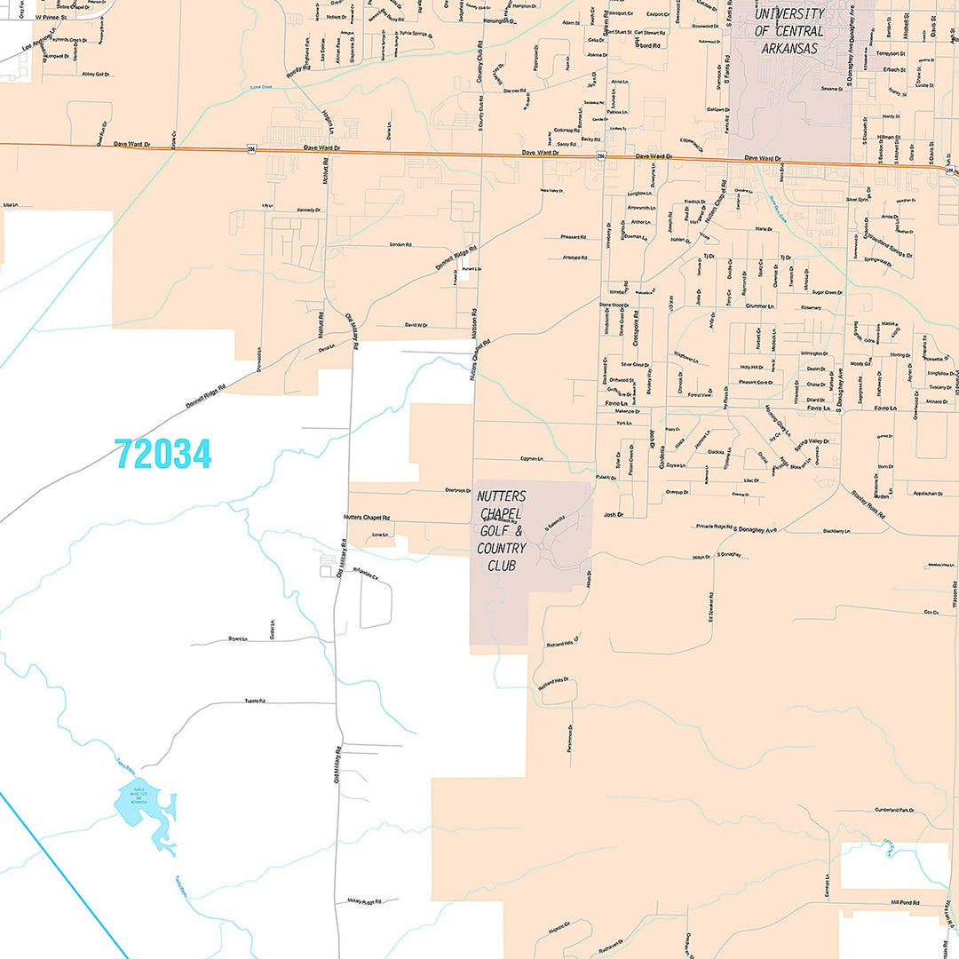 Premium Style Wall Map of Conway, AR