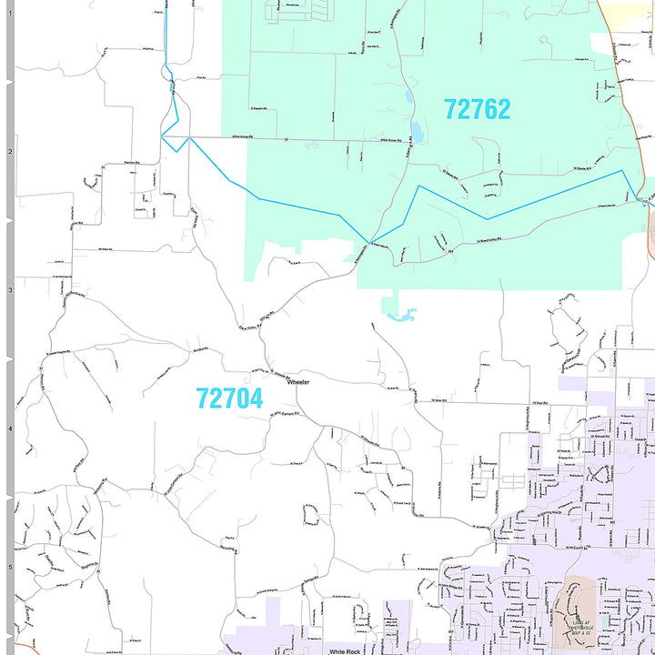 Premium Style Wall Map of Fayetteville, AR