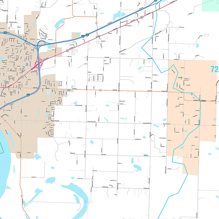 Premium Style Wall Map of Fort Smith, AR