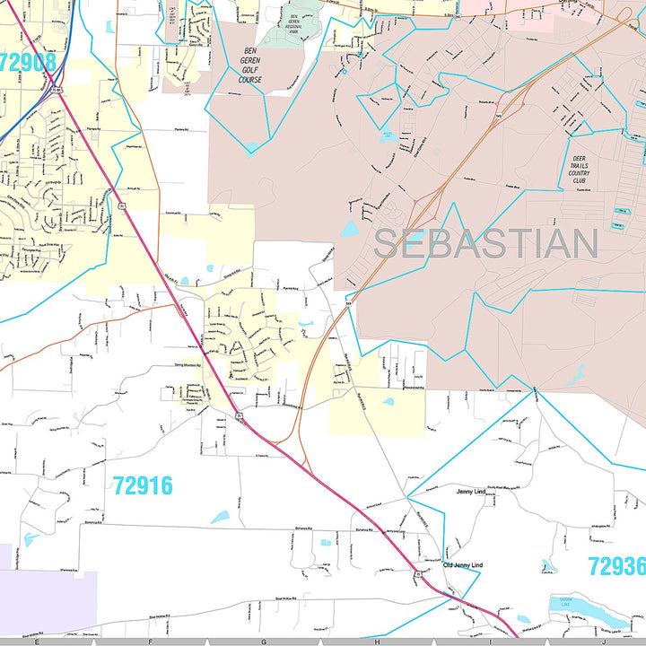 Premium Style Wall Map of Fort Smith, AR