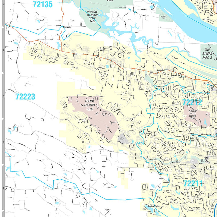 Premium Style Wall Map of Little Rock AR