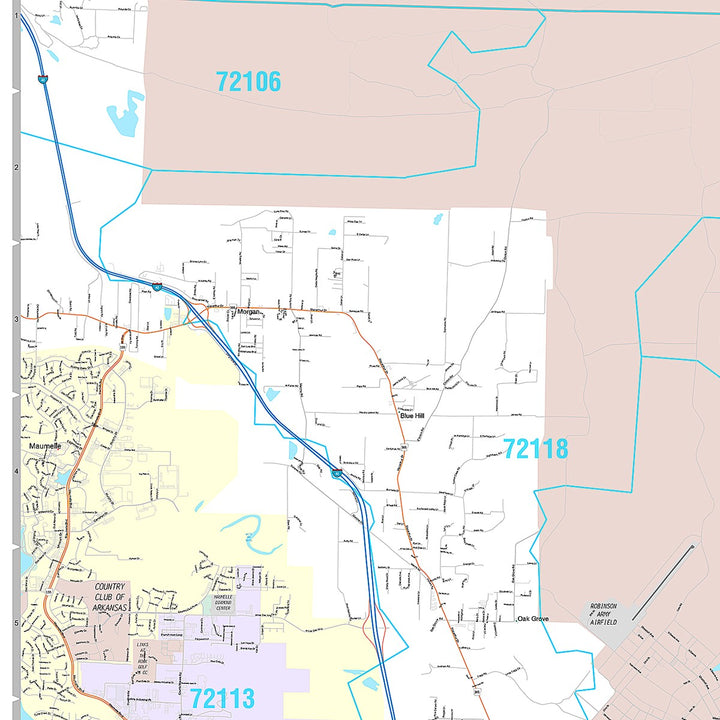 Premium Style Wall Map of North Little Rock, AR