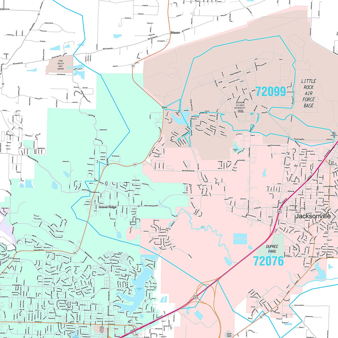 Premium Style Wall Map of North Little Rock, AR