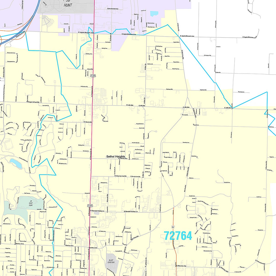 Premium Style Wall Map of Springdale, AR