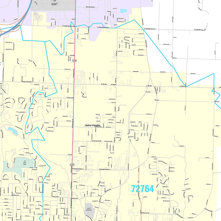 Premium Style Wall Map of Springdale, AR