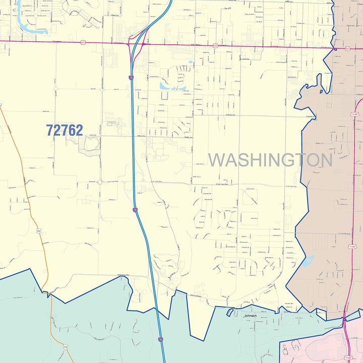 Color Cast Zip Code Style Wall Map of Springdale, AR