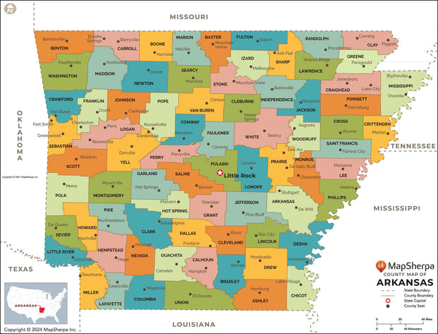 Arkansas Counties Map