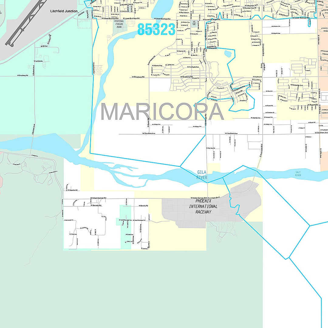 Premium Style Wall Map of Avondale, AZ