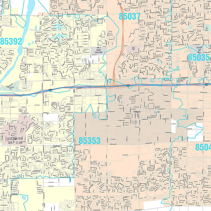 Premium Style Wall Map of Avondale, AZ