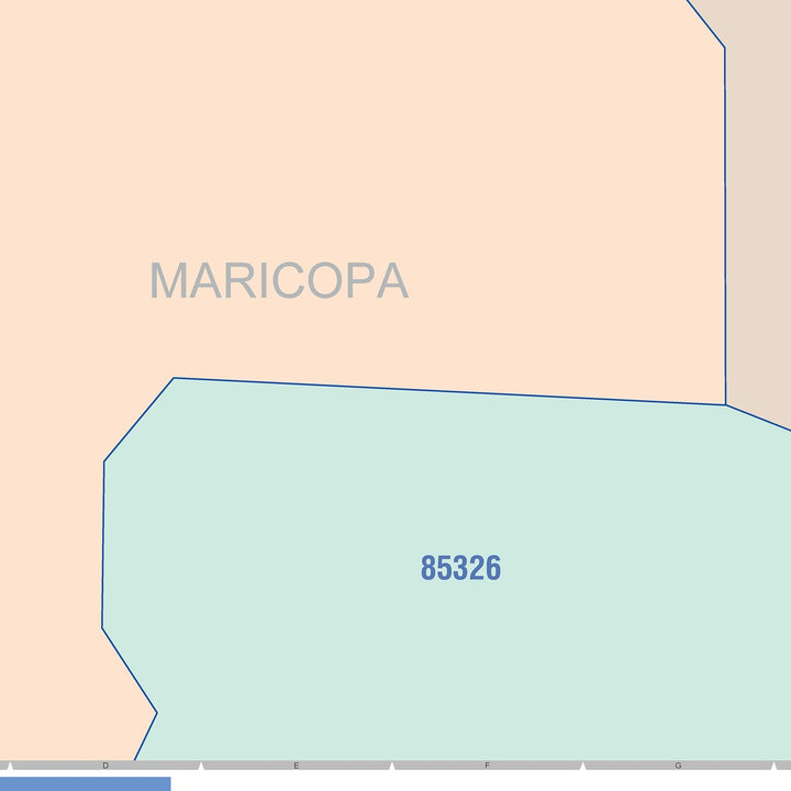 Color Cast Zip Code Style Wall Map of Avondale, AZ