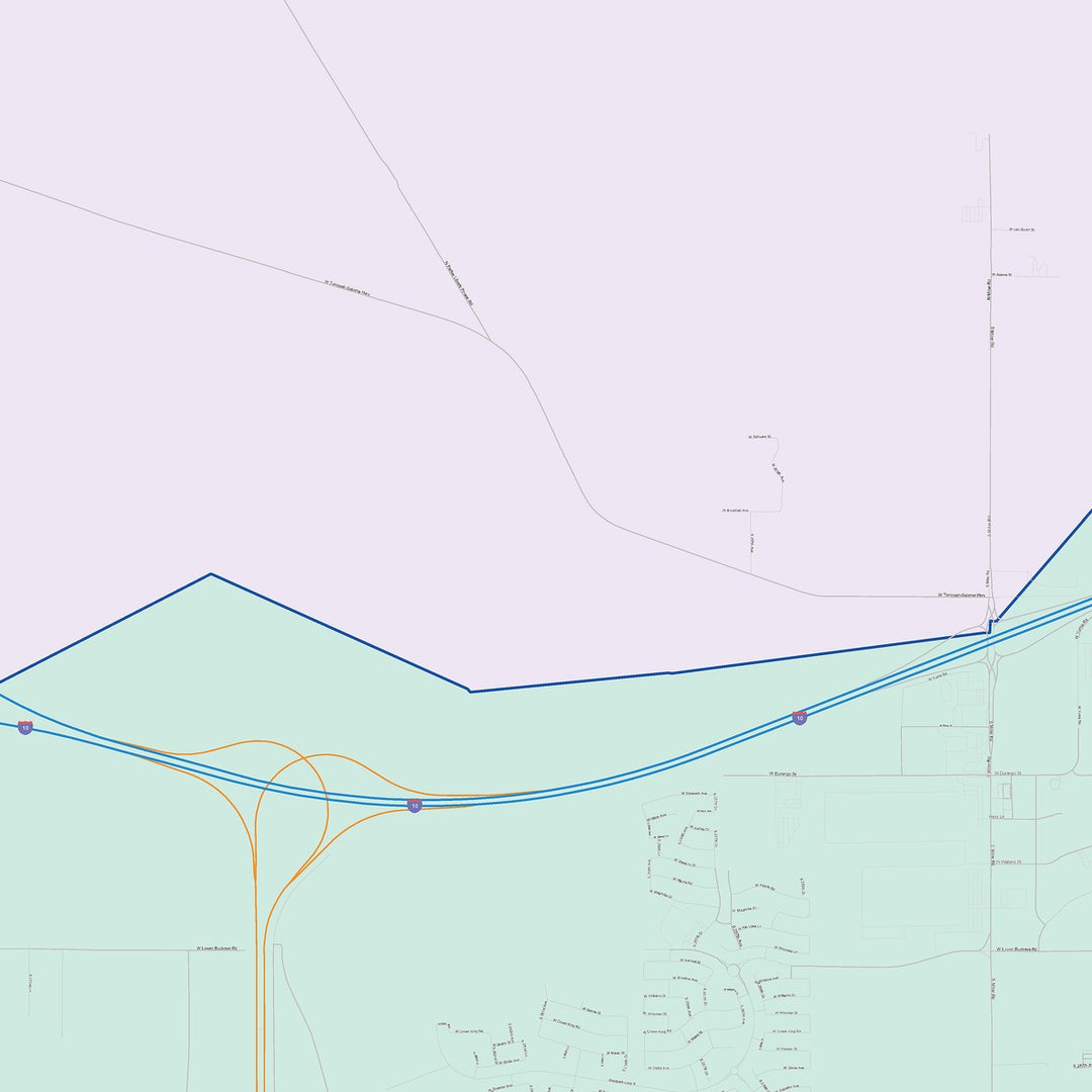 Color Cast Zip Code Style Wall Map of Buckeye, AZ