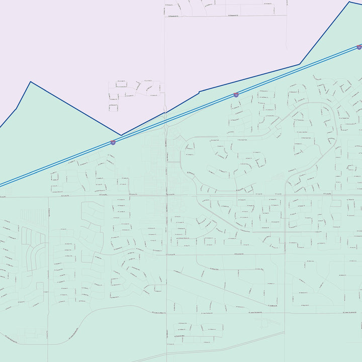 Color Cast Zip Code Style Wall Map of Buckeye, AZ