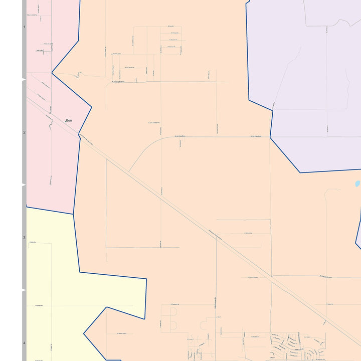 Color Cast Zip Code Style Wall Map of Casa Grande, AZ