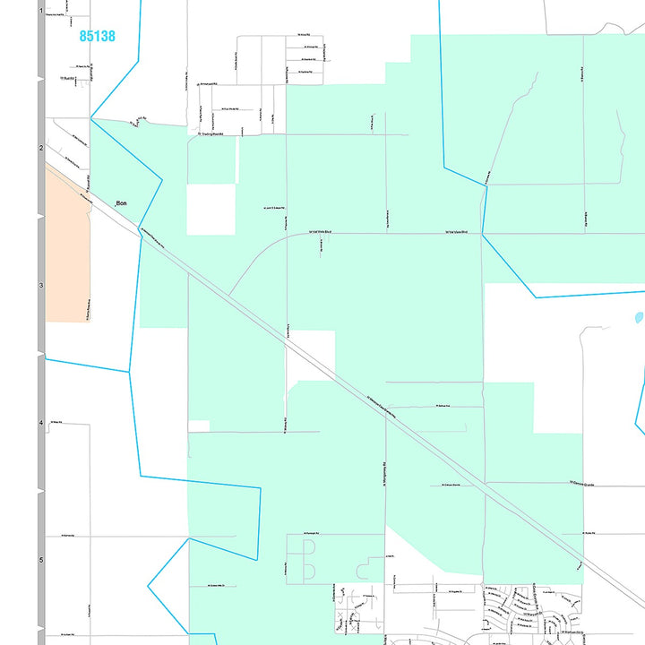 Premium Style Wall Map of Casa Grande, AZ