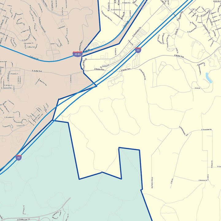 Color Cast Zip Code Style Wall Map of Flagstaff, AZ