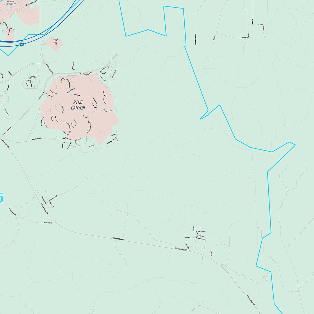 Premium Style Wall Map of Flagstaff, AZ