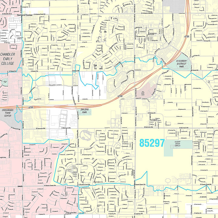 Premium Style Wall Map of Gilbert AZ