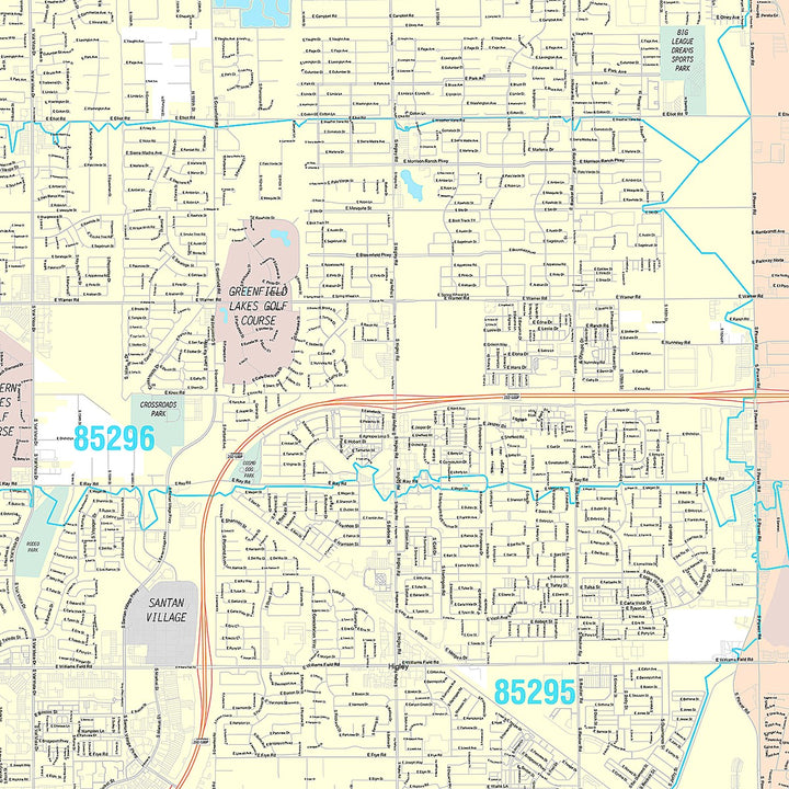 Premium Style Wall Map of Gilbert AZ