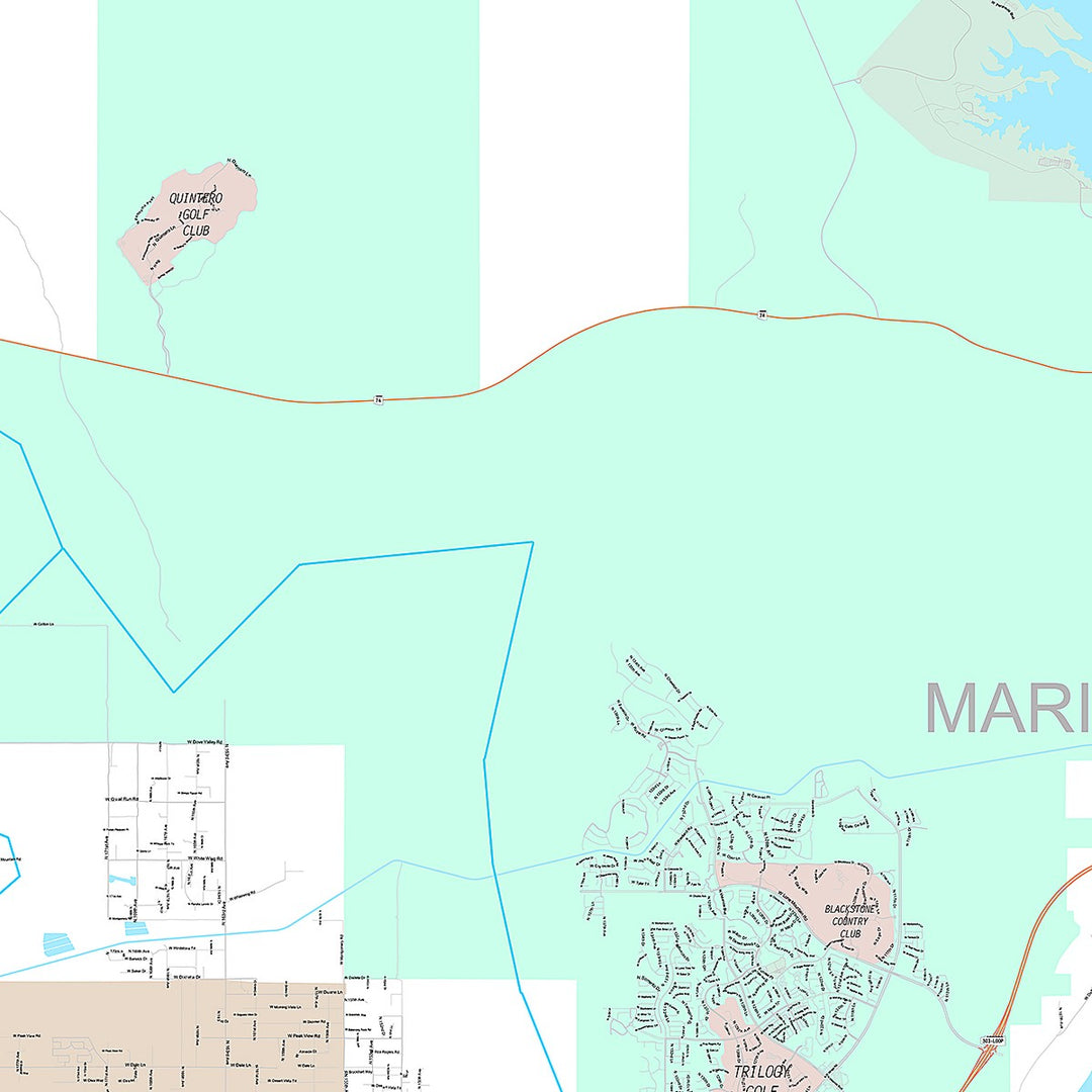 Premium Style Wall Map of Peoria AZ