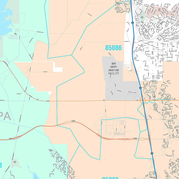 Premium Style Wall Map of Peoria AZ