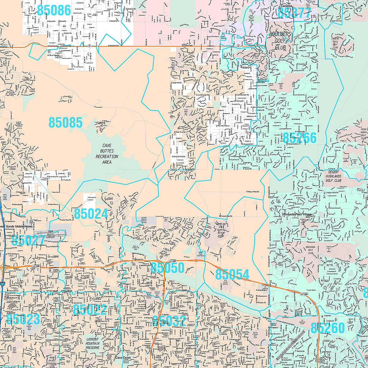 Premium Style Wall Map of Phoenix, AZ – American Map Store