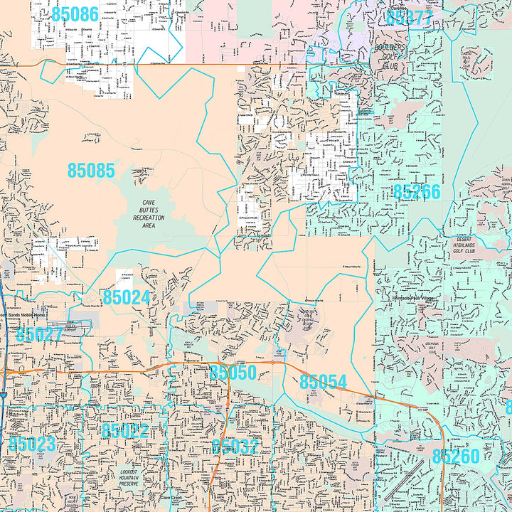 Premium Style Wall Map of Phoenix AZ