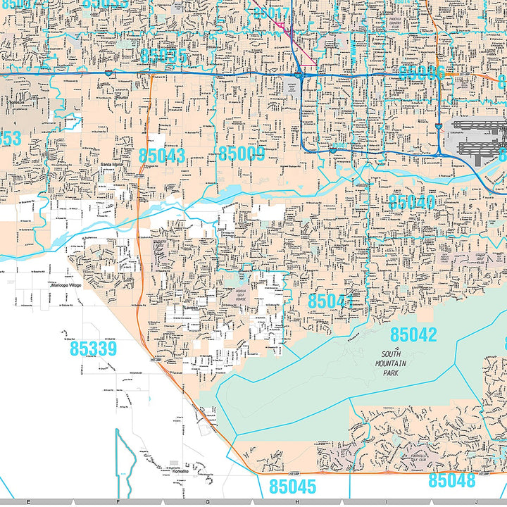 Premium Style Wall Map of Phoenix AZ
