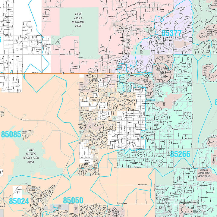 Premium Style Wall Map of Scottsdale AZ