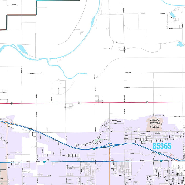 Premium Style Wall Map of Yuma, AZ