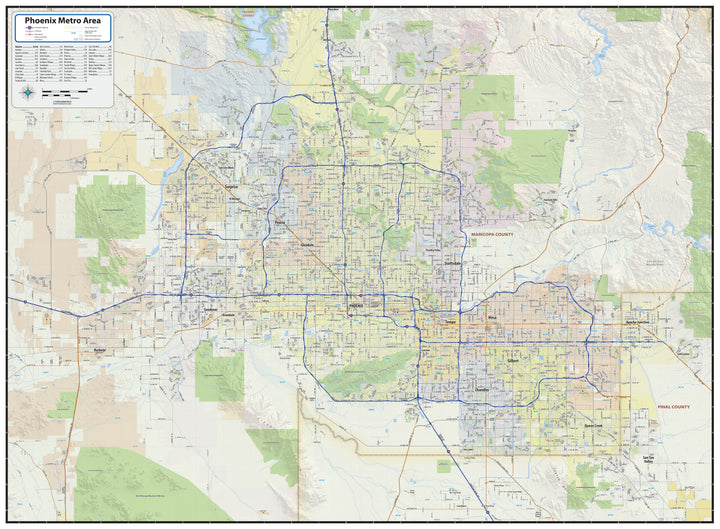 Phoenix Metro Area with Shaded Relief