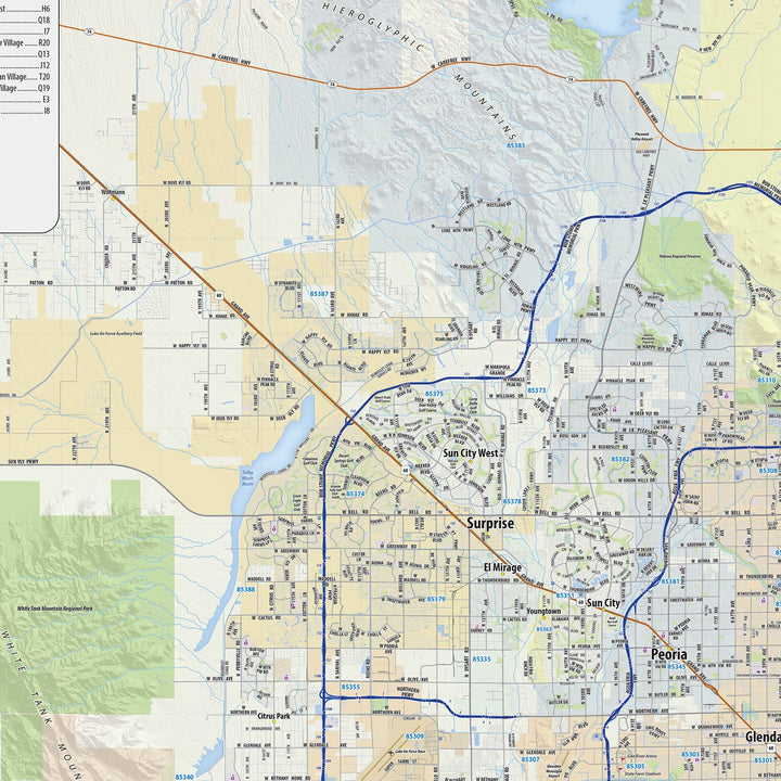 Phoenix Metro Area with Shaded Relief