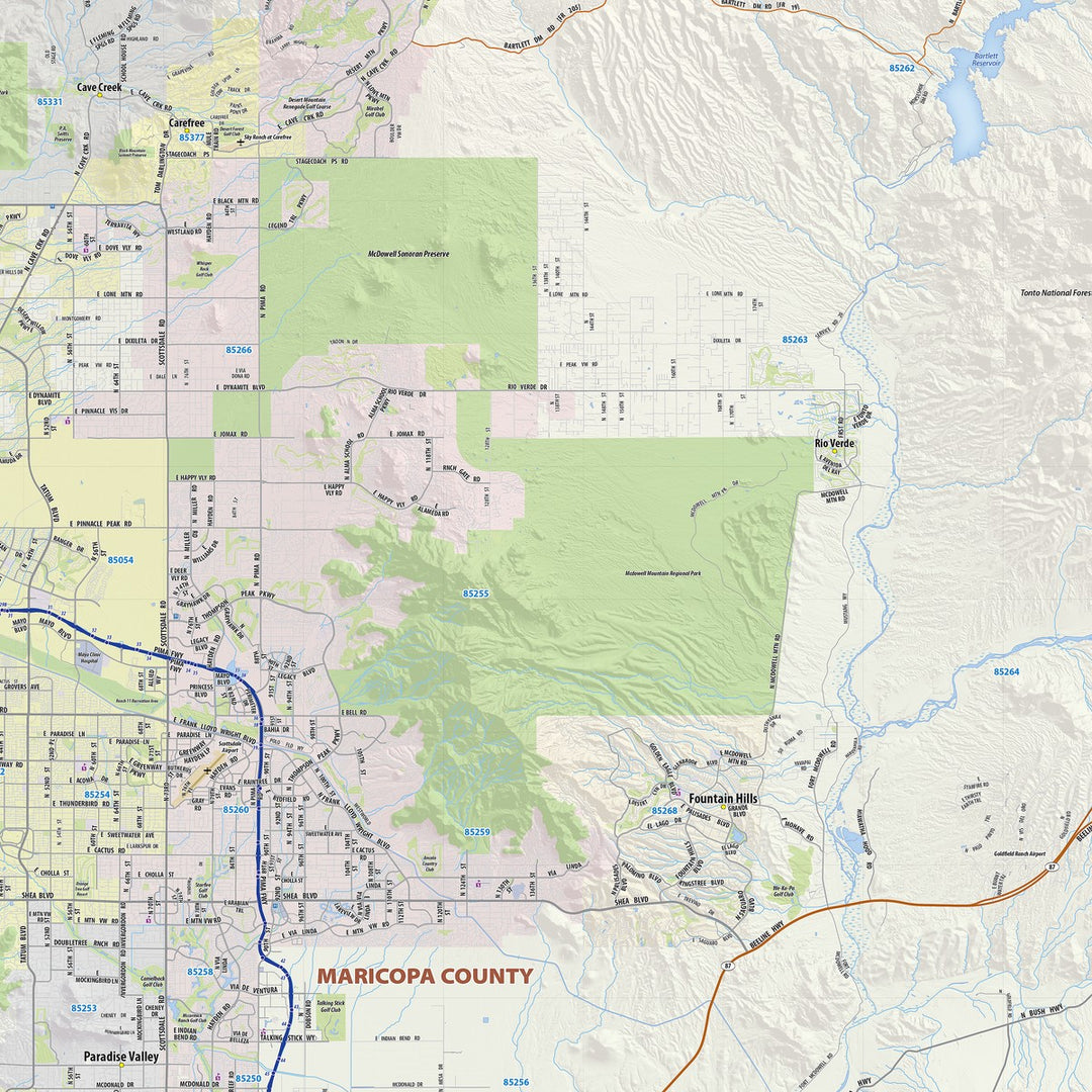 Phoenix Metro Area with Shaded Relief